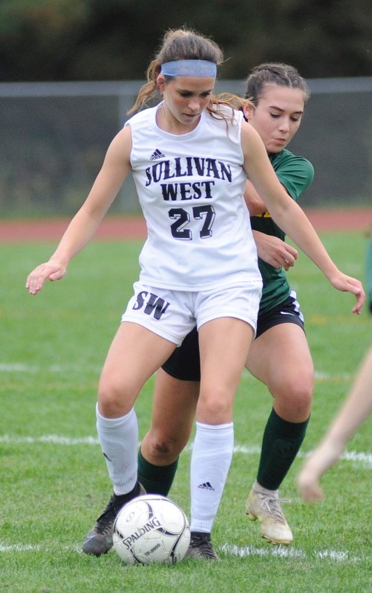 Blocking move. Sullivan West’s Grace Boyd was tabbed “Miss Soccer 2021” by the Lady Bulldogs varsity girls soccer coaches. She scored a six-pack of goals during the season.